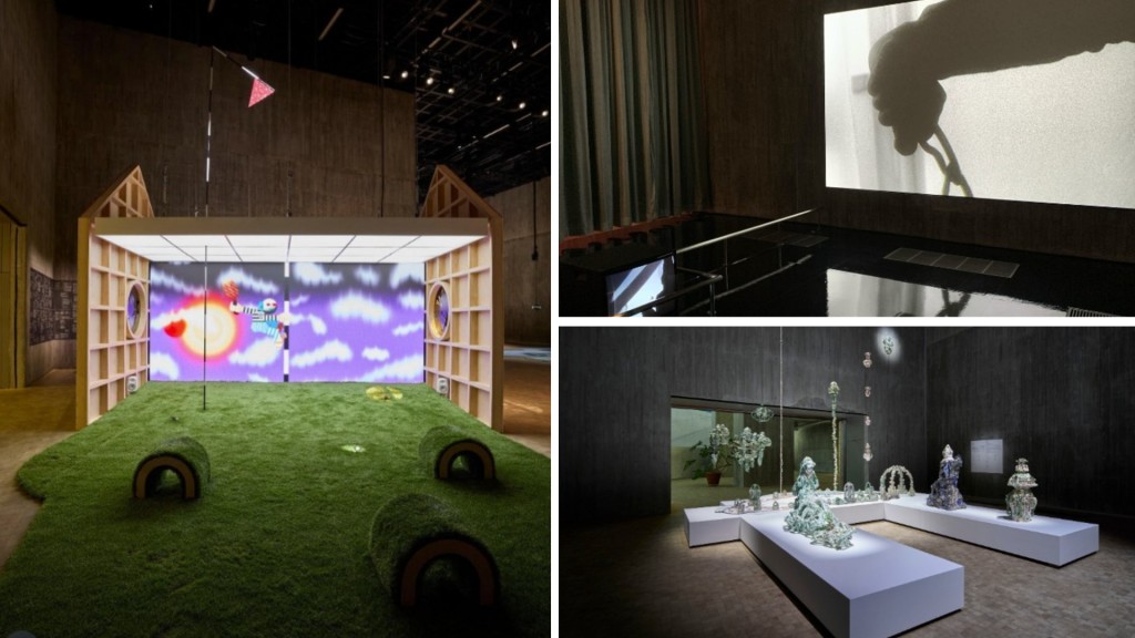 Among the Sigg Prize finalists and their  work are Wong Ping's Debts  in the Wind, Pan Daijing's Bent and  Heidi Lau's Pavilion Procession. (M+ WEBSITE)