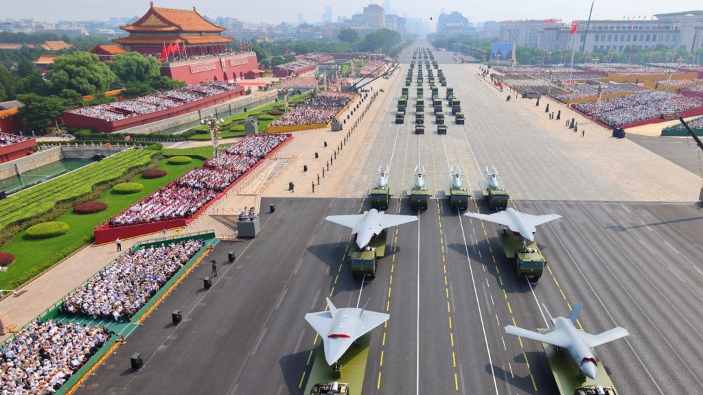 Chinese military drones.  AP