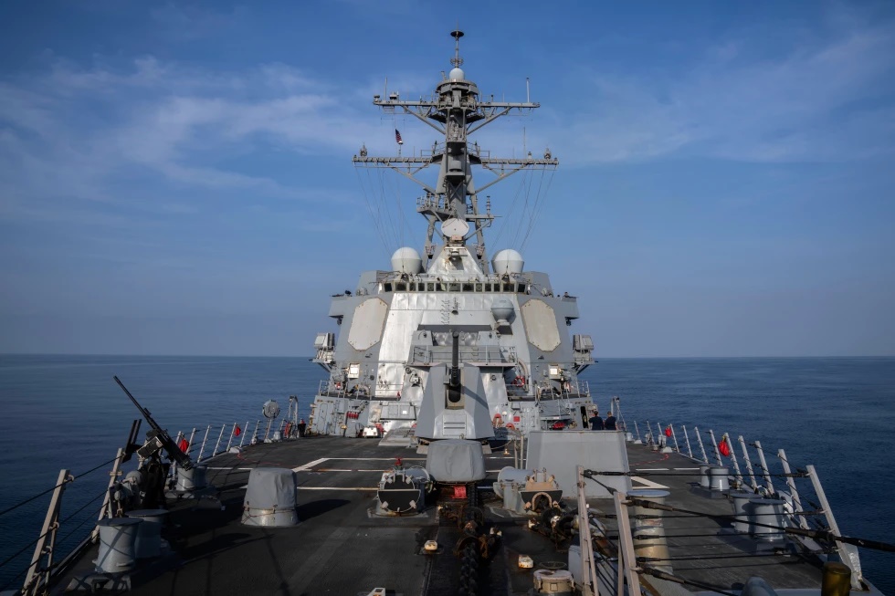View of the U.S.S. Gravely (DDG 107) destroyer, Feb. 13, 2024. (AP Photo/Bernat Armangue, File)