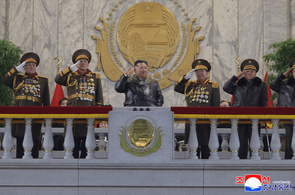 North Korean leader Kim Jong Un attends a military parade to commemorate the Ninth Congress of the ruling Workers' Party of Korea (WPK) in Pyongyang, North Korea, February 25, 2026, in this picture released by North Korea's official Korean Central News Agency. KCNA via REUTERS