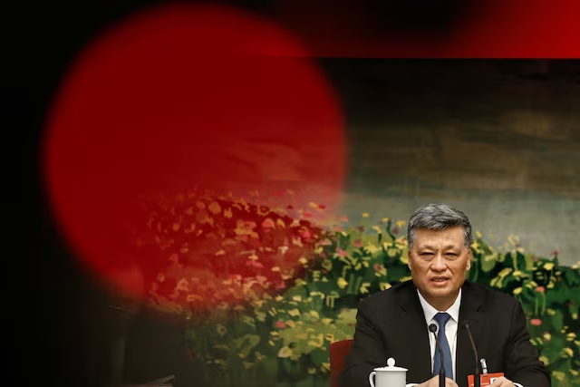 Xinjiang Party Secretary Ma Xingrui attends the Xinjiang delegation meeting during the National People's Congress (NPC) at the Great Hall of the People in Beijing, China March 7, 2025. REUTERS/Tingshu Wang