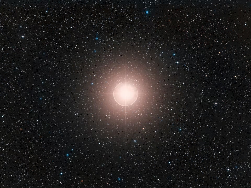 A handout image of the star Betelgeuse, a color composite made from exposures from the Digitized Sky Survey 2 (DSS2). The image was released on July 28, 2026. ESO/Digitized Sky Survey 2/Handout via REUTERS