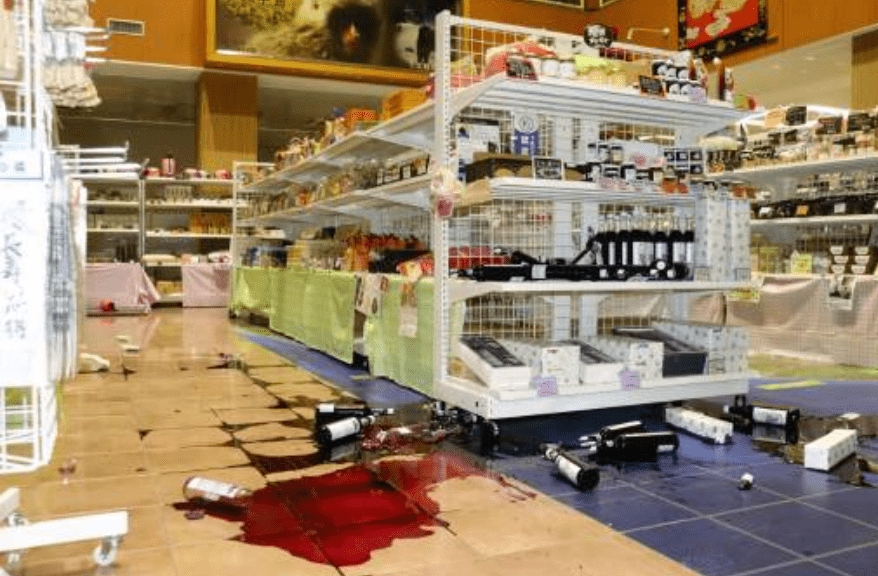 Merchandise was scattered on the floor inside a shop. AFP