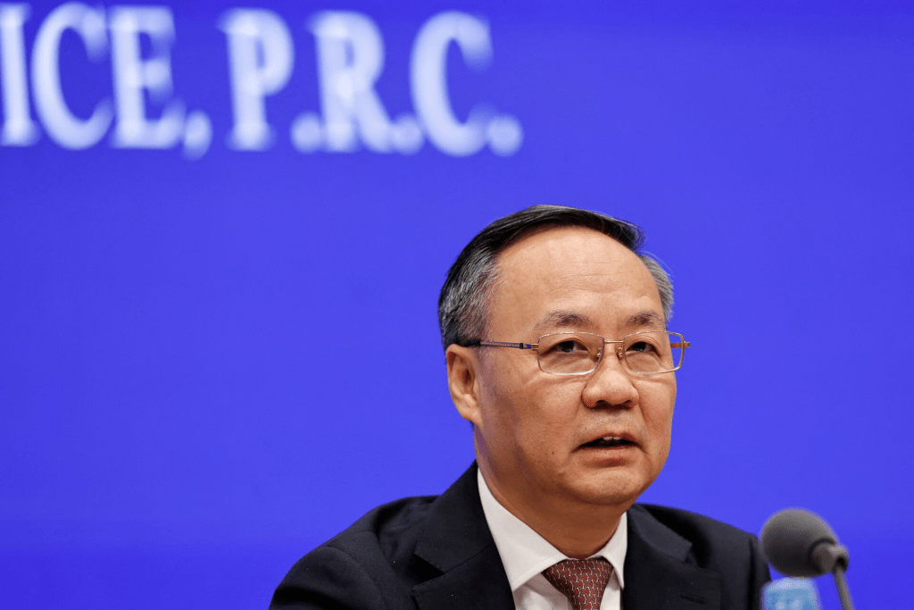National Financial Regulatory Administration (NFRA) Minister Li Yunze speaks during a press conference in Beijing, China September 24, 2024. REUTERS/Tingshu Wang