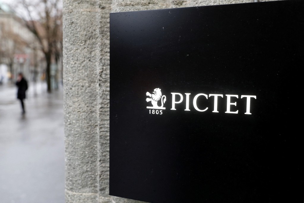 The logo of Swiss private bank Pictet is seen at a branch office in Zurich, Switzerland February 2, 2022. REUTERS