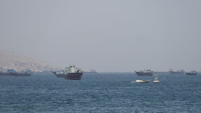 Ships and boats in the Strait of Hormuz, Musandam, Oman, May 4, 2026. REUTERS/Stringer/File Photo