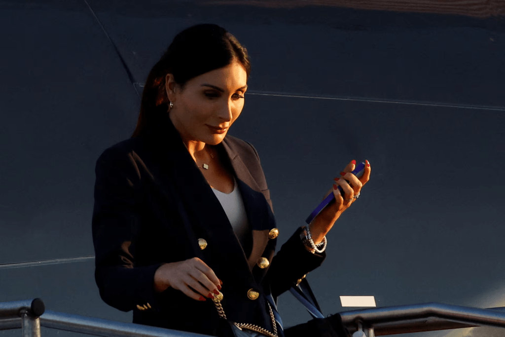 Laura Loomer arrives in Philadelphia, Pennsylvania, U.S., September 10, 2024. REUTERS/Eduardo Munoz