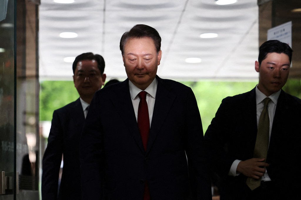 Former South Korean President Yoon Suk Yeol arrives at a court to attend a hearing to review his arrest warrant requested by special prosecutors in Seoul, South Korea, July 9, 2025. (Reuters)