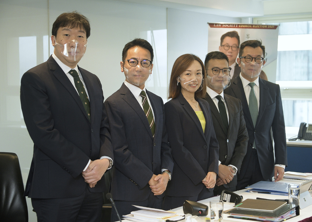 The five lawyers are led by Careen Wong. SING TAO The five lawyers are led by Careen Wong. SING TAO