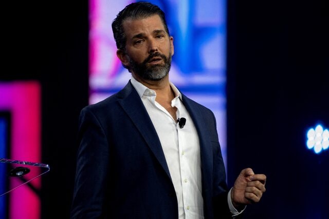 Donald Trump Jr. speaks during the AmericaFest 2024 conference sponsored by conservative group Turning Point in Phoenix, Arizona, U.S. December 19, 2024. REUTERS/Cheney Orr/File Photo