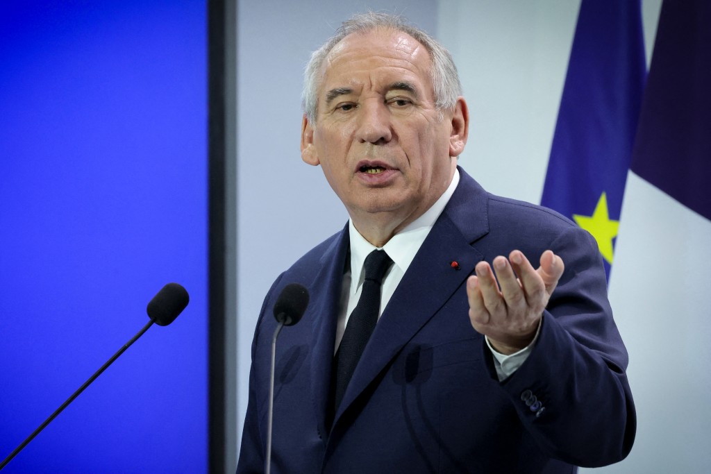 France's Prime Minister Francois Bayrou gives an address to unveil the main guidelines of France's 2026 budget, a financial and political puzzle since it foresees a significant tightening of 40 billion in savings, in addition to increasing the military budget, in Paris on July 15, 2025. (AFP)