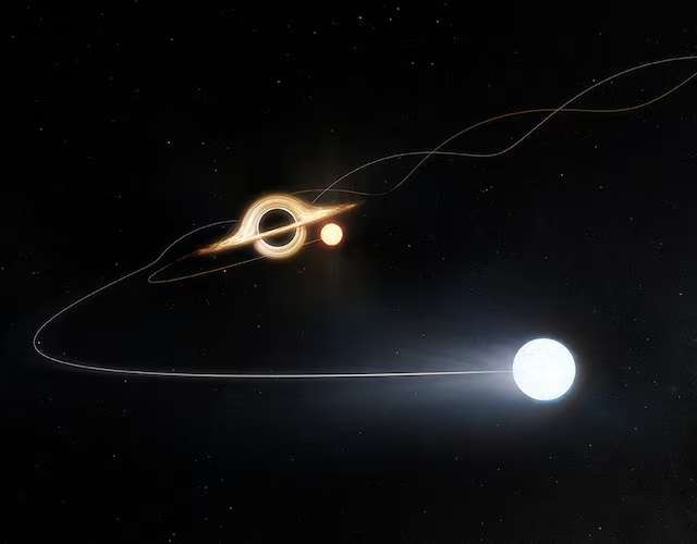 An artist's impression of a hypervelocity star ejected from the Large Magellanic Cloud, in this handout image released on March 6, 2025. CfA/Melissa Weiss/Handout via REUTERS 