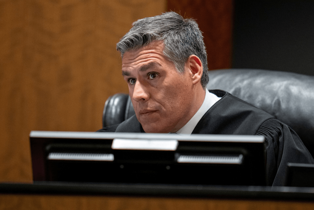 Judge Tony Graf presides over a hearing for Tyler Robinson, accused in the fatal shooting of conservative activist Charlie Kirk, at the 4th District Court in Provo, Utah, U.S., April 17, 2026. Trent Nelson/Pool via REUTERS