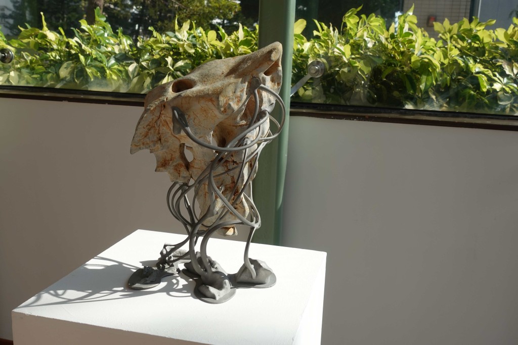 Artist Tobias Klein’s Cloud Rock VI uses Taihu rocks and steel to create sculptures.