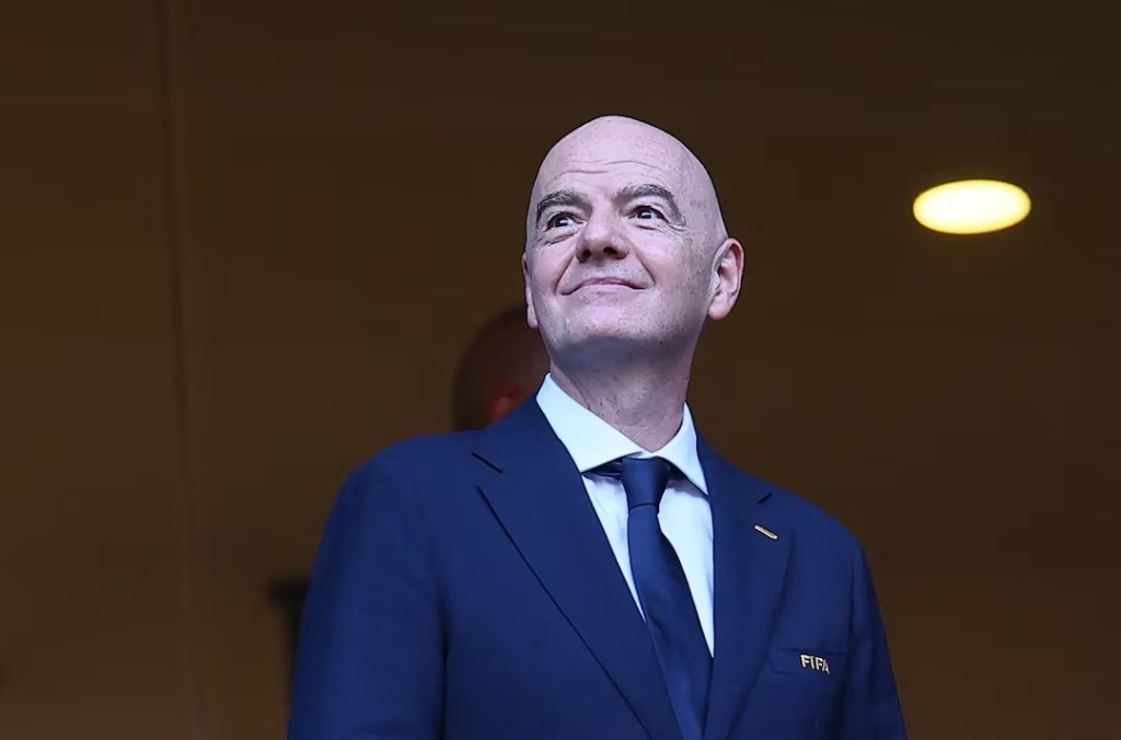 Soccer Football - FIFA World Cup 2026 - Round of 32 - Netherlands v Morocco - Estadio Monterrey, Monterrey, Mexico - June 29, 2026 FIFA President Gianni Infantino in the stands before the match REUTERS/Eloisa Sanchez