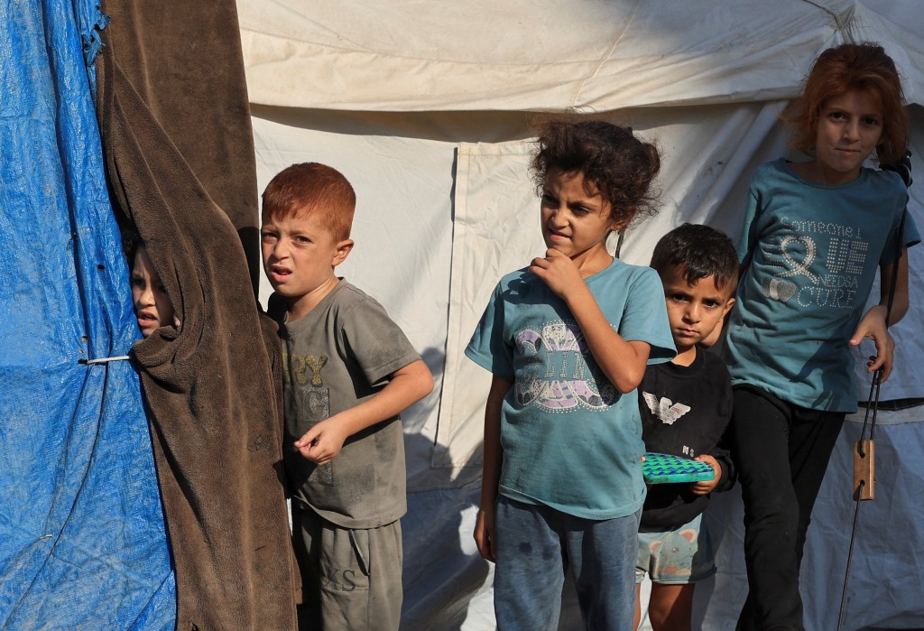 Funeral of three Palestinians who were killed in an Israeli strike, according to medics, in Gaza City. (REUTERS)