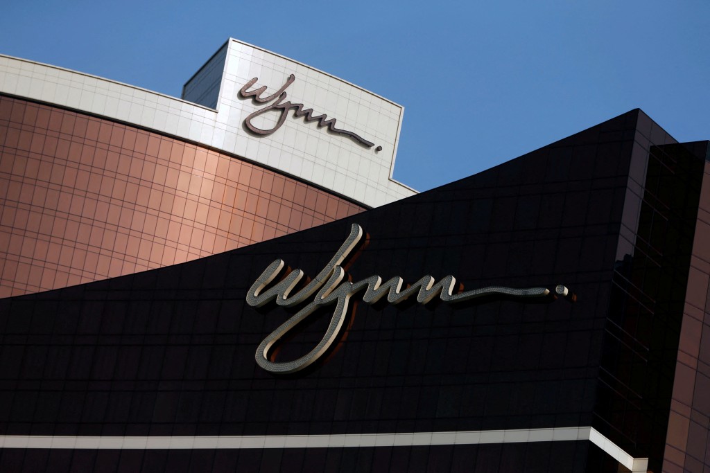 Company logos are displayed at Wynn Macau resort in Macau, China February 8, 2018.  REUTERS/Bobby Yip/File Photo