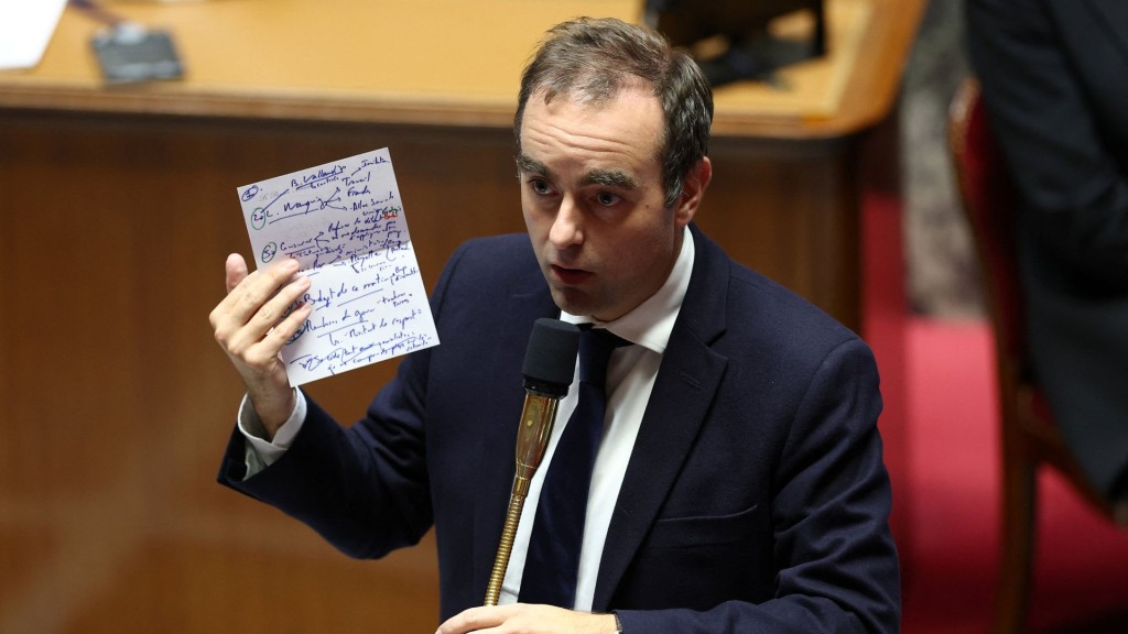 French Prime Minister Sebastien Lecornu speaks at the National Assembly in Paris. (Reuters)
