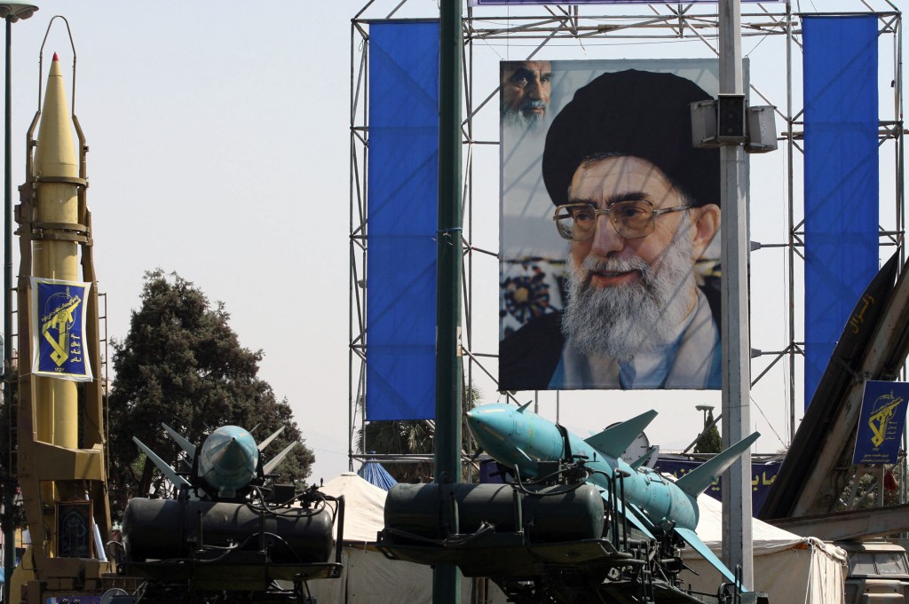 A large portrait of Iran's supreme leader Ayatollah Ali Khamenei. (AFP)