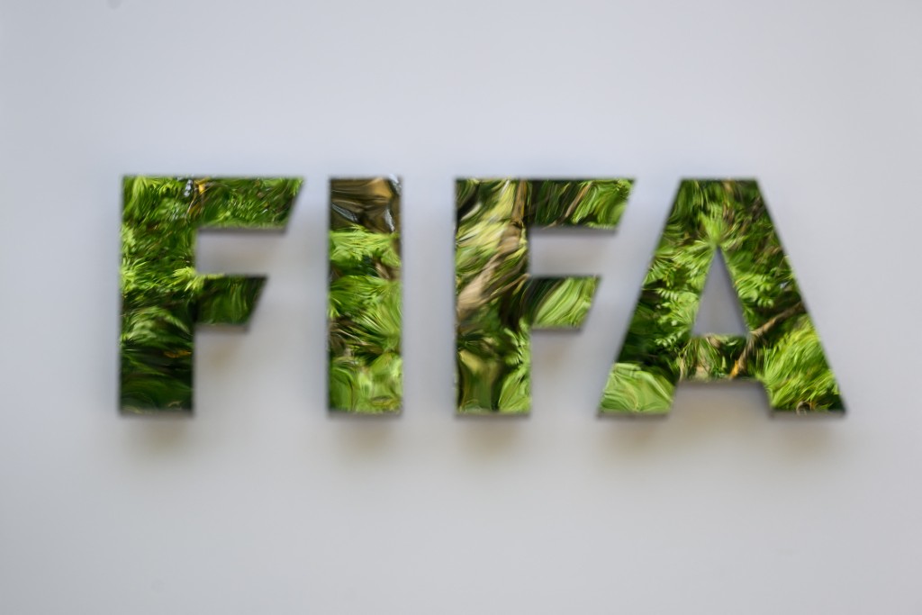 This photograph shows a sign of the FIFA at the entrance of the world football's governing body headquarters on August in Zurich on August 27, 2026. (Photo by Fabrice COFFRINI / AFP)