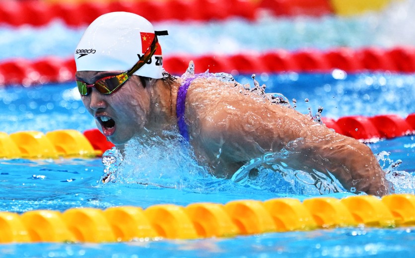 Yu Zidi romped home in the women's 200 meters butterfly in an Asian Games-record two minutes 05.08 seconds. REUTERSost half a second off the time set by China's Zhang Zufei three years ago in Hangzhou of 2:05:57.