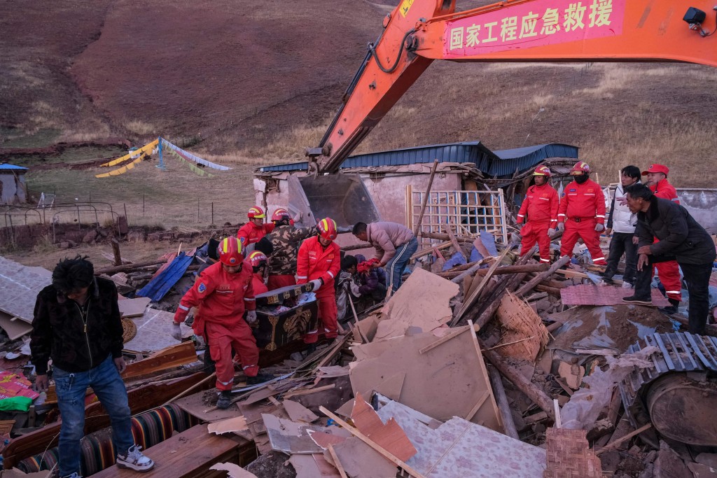 Search and rescue team following a 7.0-magnitude earthquake in Baqing county in China's Tibet region, on October 24 (AFP)