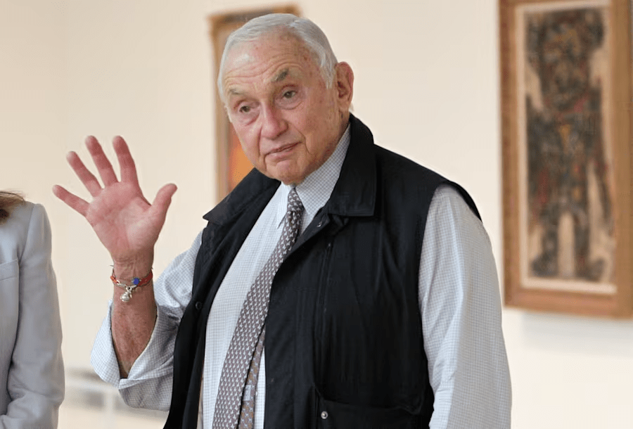 FILE - Then-Chairman and CEO of L Brands Les Wexner tours the exhibit at the Wexner Center for the Arts in Columbus, Ohio, Sept. 19, 2014. (AP Photo/Jay LaPrete, File)
