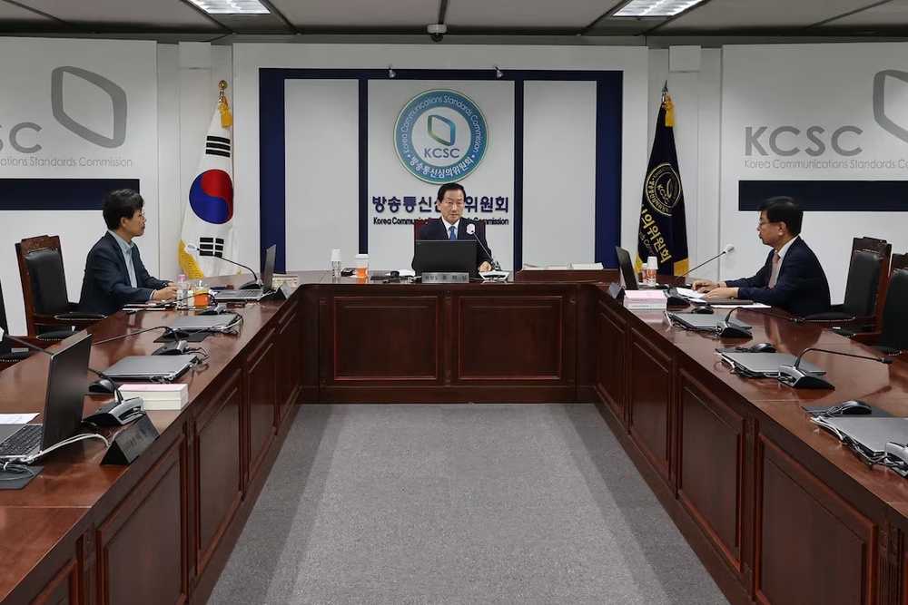 Chairperson of the Korea Communications Standards Commission (KCSC) Ryu Hee-Lim presides over an urgent meeting on digital sex crimes after media reported that sexually explicit deepfake images and videos of South Korean women were often found in Telegram chatrooms, in Seoul, South Korea, August 28, 2024. Yonhap/via REUTERS Chairperson of the Korea Communications Standards Commission (KCSC) Ryu Hee-Lim presides over an urgent meeting on digital sex crimes after media reported that sexually explicit deepfake images and videos of South Korean women were often found in Telegram chatrooms, in Seoul, South Korea, August 28, 2024. Yonhap/via REUTERS