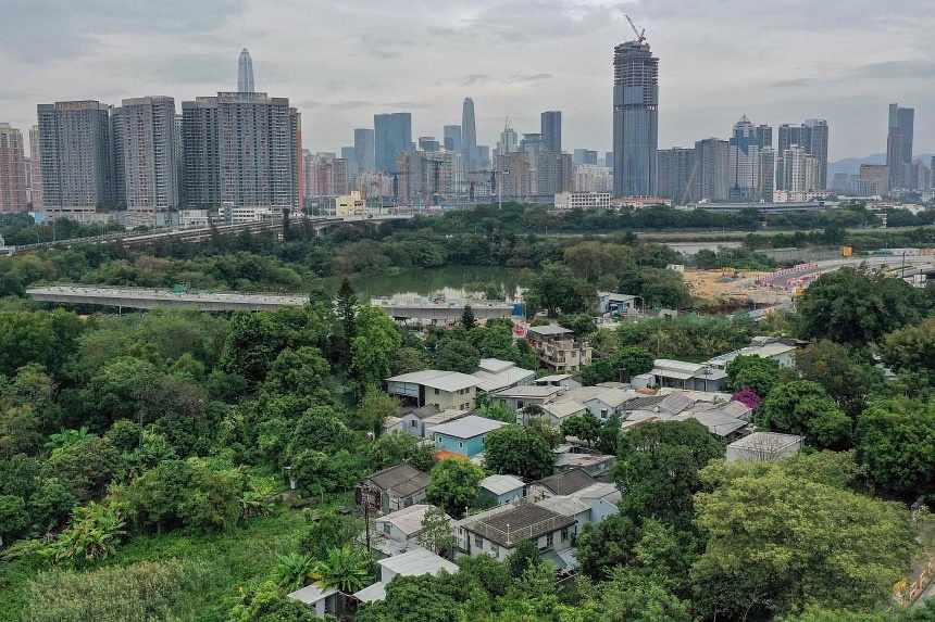 The hundred-year-old village of Ha Wan Tsuen near San Tin in northern Hong Kong, on the border with the Chinese city of Shenzhen. PHOTO: AFP The hundred-year-old village of Ha Wan Tsuen near San Tin in northern Hong Kong, on the border with the Chinese city of Shenzhen. PHOTO: AFP