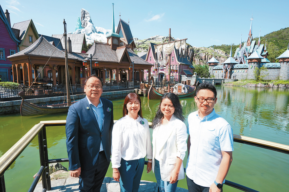Doing their part to see a kingdom emerge are, from near right, Moel Halim, Joyce Chih, Amanda Chiu and Vincent Lai from Walt Disney Imagineering Asia.