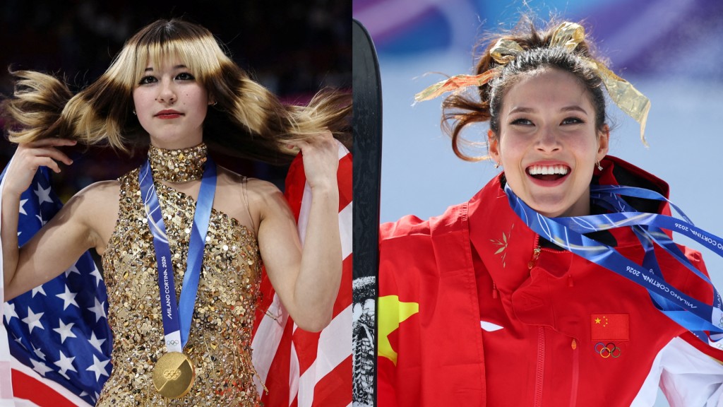 Alysa Liu (left) and Eileen Gu (Reuters)