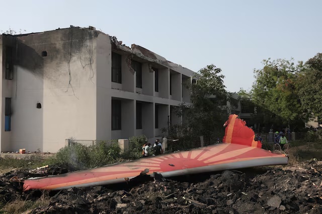 Wreckage of a Boeing 787 Dreamliner lies at the site where the Air India plane crashed in Ahmedabad, India, June 12, 2025. REUTERS/Amit Dave/File Photo