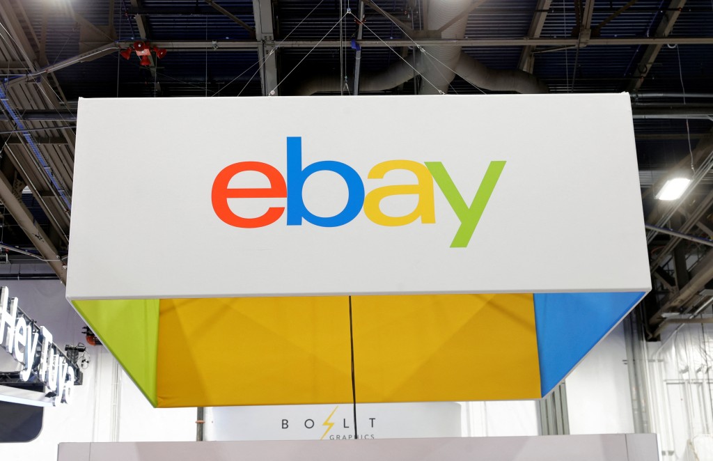 The eBay logo is displayed at the eBay booth during CES 2026, an annual consumer electronics trade show, in Las Vegas, Nevada, U.S., January 6, 2026. REUTERS/Steve Marcus