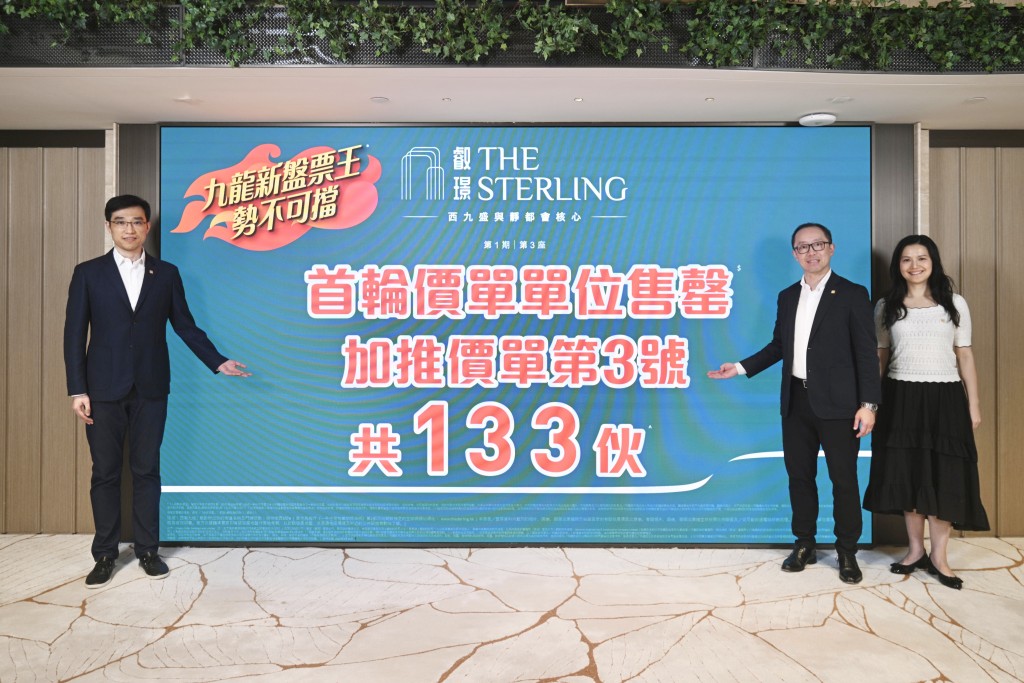 From left: CR Land (Overseas) sales and marketing director Kong Jian, Jeffery Sy, and sales and marketing deputy director Cen Feifei.