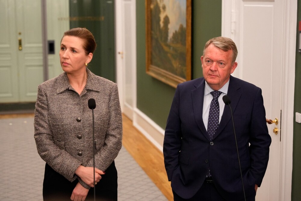Danish Prime Minister Mette Frederiksen (R) and Danish Defence Minister Troels Lund Poulsen (L) give a press conference following a meeting with party leaders regarding Greenland, at the Prime Minister's Office in Christiansborg, Copenhagen, on January 9, 2025. Greenland has been the major agenda in recent days, after the incoming President of the USA, Donald Trump, expressed renewed interest in Greenland. (Photo by Emil Helms / Ritzau Scanpix / AFP) / DENMARK OUT Danish Prime Minister Mette Frederiksen (R) and Danish Defence Minister Troels Lund Poulsen (L) give a press conference following a meeting with party leaders regarding Greenland, at the Prime Minister's Office in Christiansborg, Copenhagen, on January 9, 2025. Greenland has been the major agenda in recent days, after the incoming President of the USA, Donald Trump, expressed renewed interest in Greenland. (Photo by Emil Helms / Ritzau Scanpix / AFP) / DENMARK OUT