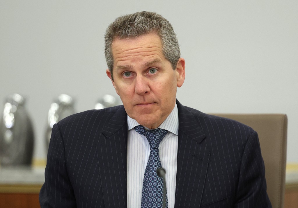 Federal Reserve Board Governor Michael Barr participates in a board meeting at the Federal Reserve on March 19, 2026 in Washington, DC. (Photo by Kevin Dietsch / GETTY IMAGES NORTH AMERICA / Getty Images via AFP)