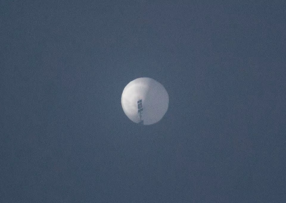A balloon flies in the sky over Billings, Montana, U.S. February 1, 2023 in this picture obtained from social media. (Reuters) A balloon flies in the sky over Billings, Montana, U.S. February 1, 2023 in this picture obtained from social media. (Reuters)