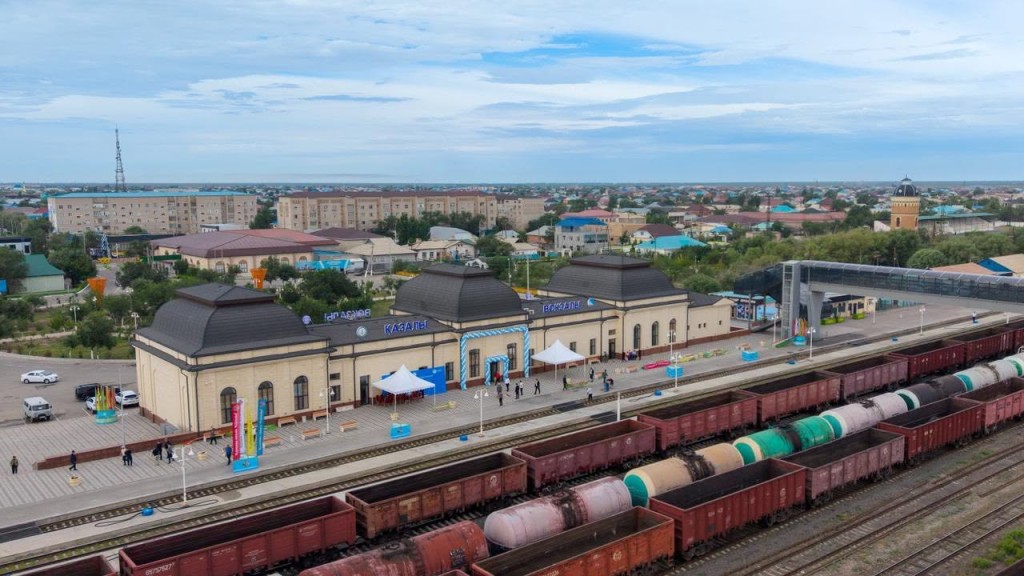 Kazaly railway station in Kyzylorda region. Photo from Kazakhstan Temir Zholy's Facebook