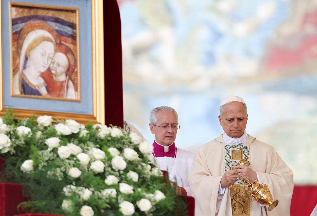 Pope Leo XIV holds his inaugural Mass in Saint Peter's Square at the Vatican, May 18, 2025. (Reuters)