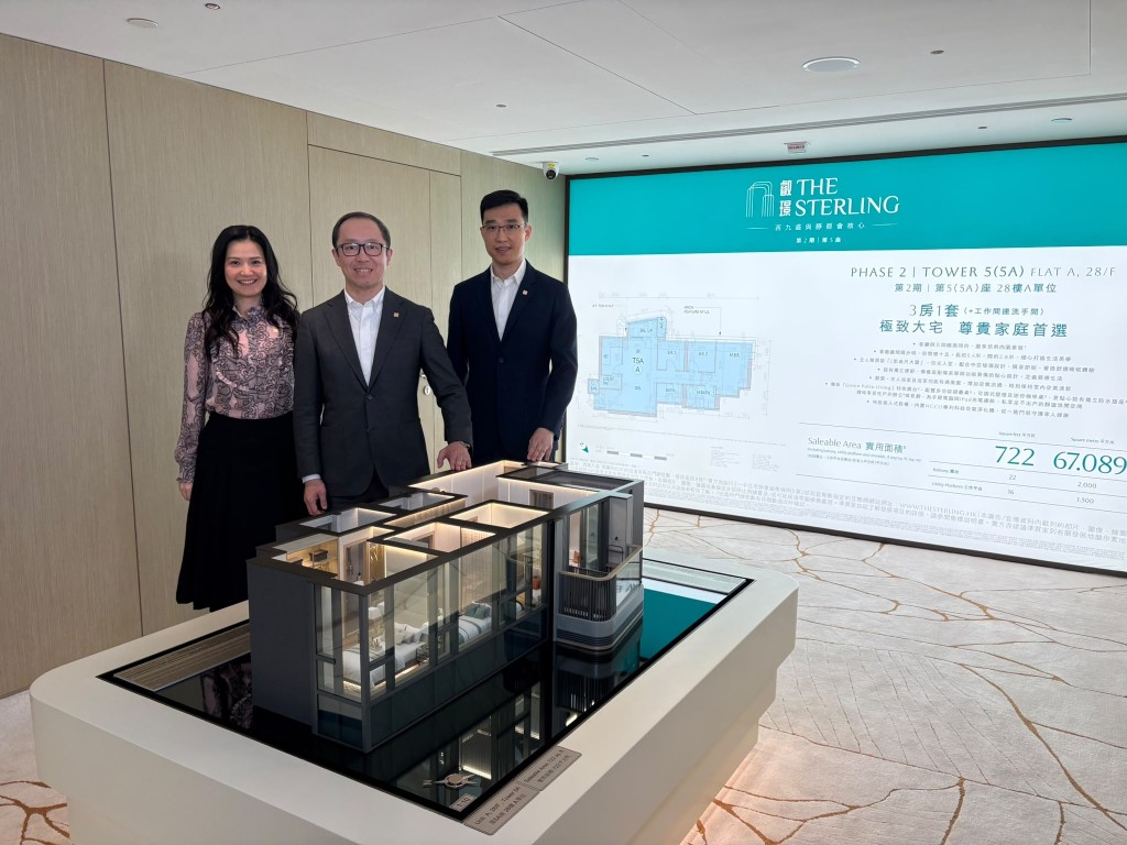 Jeffrey Sy (center); CR Land (Overseas) sales and marketing director Kong Jian (right), sales and marketing director of CR Land (Overseas); Cen Feifei (left)