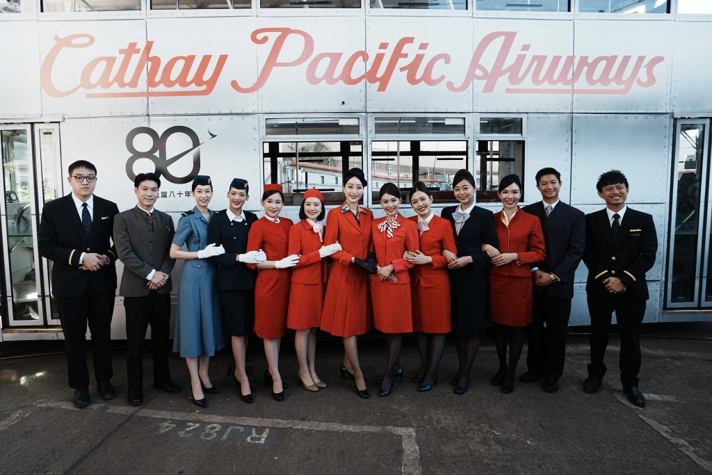 More than 2,000 ground staff and cabin crew members will also wear retro uniforms. 