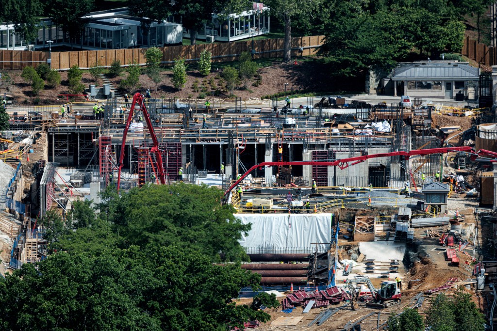 Construction continues on the planned White House ballroom in the area of the former East Wing in Washington, D.C., U.S., May 14, 2026. (Reuters)