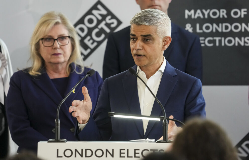 Sadiq Khan saw his margin of victory increase compared to the last contest in 2021. AP Sadiq Khan saw his margin of victory increase compared to the last contest in 2021. AP
