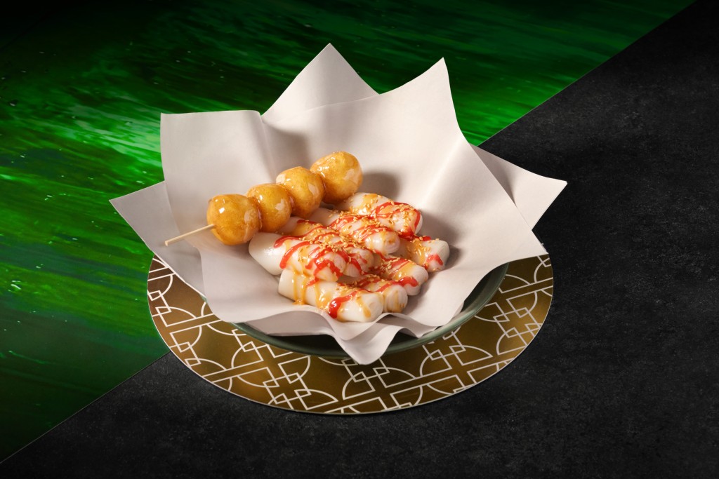 Sweetened Coconut Rolls with Sugared Apple Fritters.