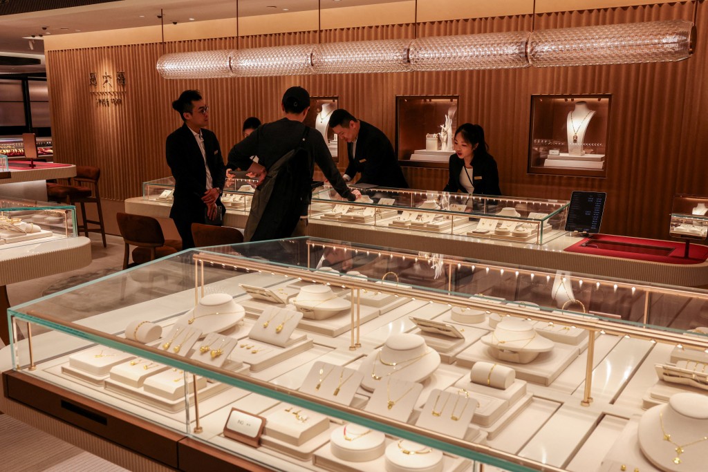 The interior of a Chow Tai Fook Jewellery Group flagship store during a media preview of its soft opening, in Hong Kong, China, February 11, 2026. REUTERS/Tyrone Siu