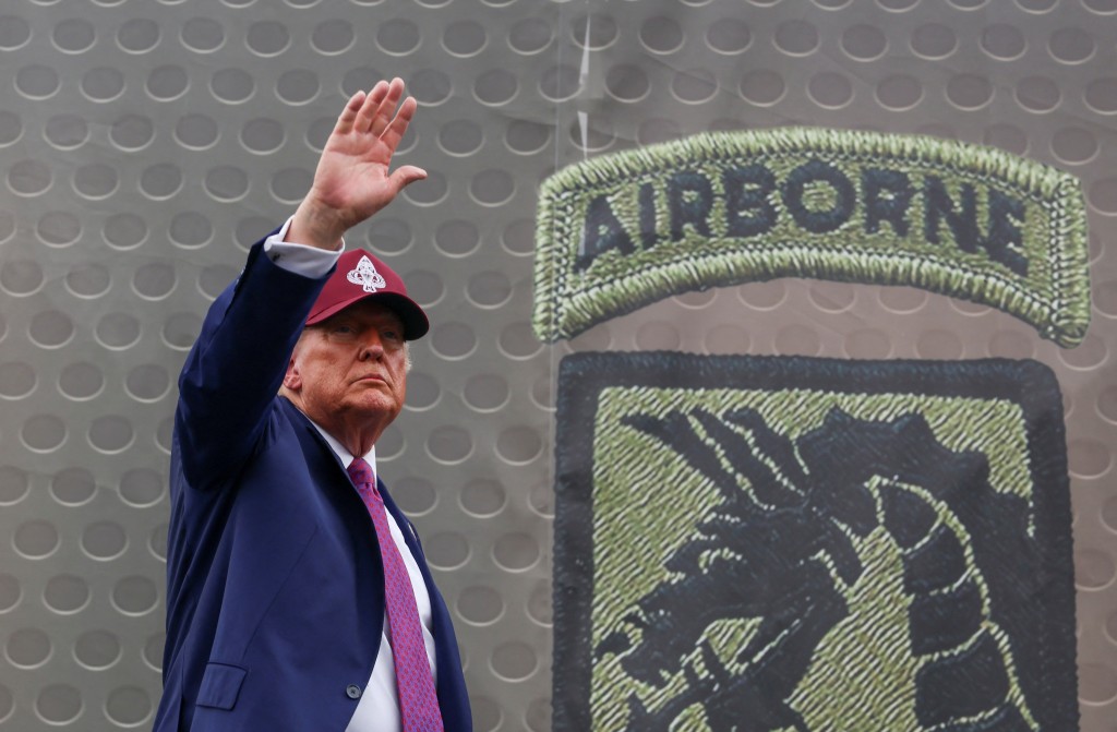 U.S. President Donald Trump gestures during a rally in Fort Bragg, North Carolina, U.S., June 10, 2025. (Reuters)