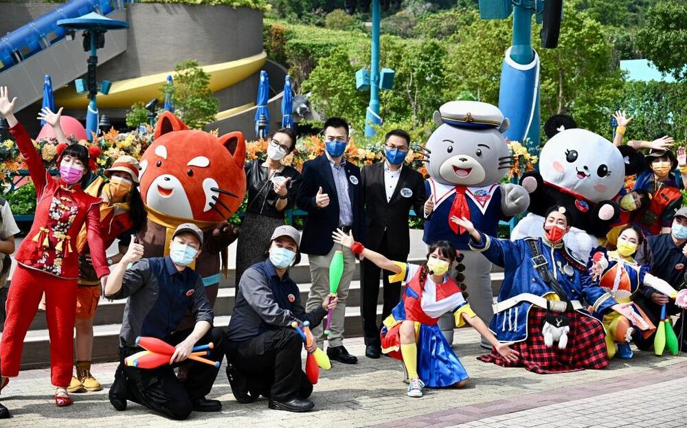 Ocean Park received an enthusiastic response from visitors on its first day of reopening.