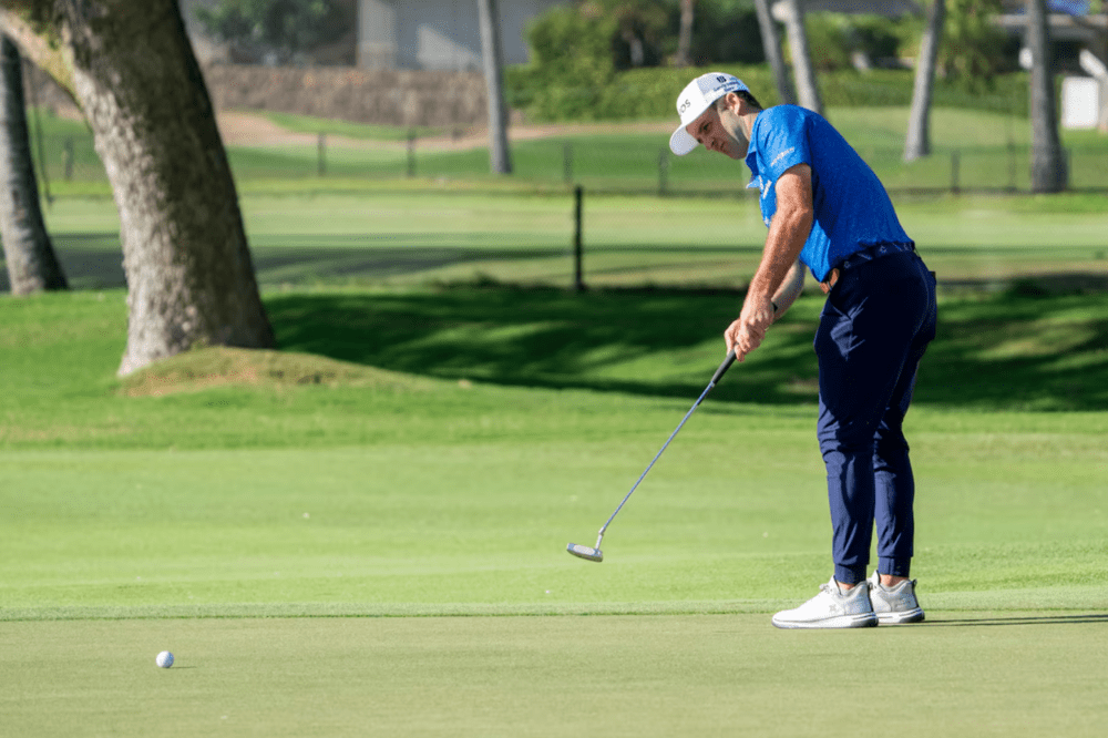 Denny McCarthy putts on the ninth hole during the second round of the Sony Open golf tournament at Waialae Country Club. (Kyle Terada-Imagn) Denny McCarthy putts on the ninth hole during the second round of the Sony Open golf tournament at Waialae Country Club. (Kyle Terada-Imagn)