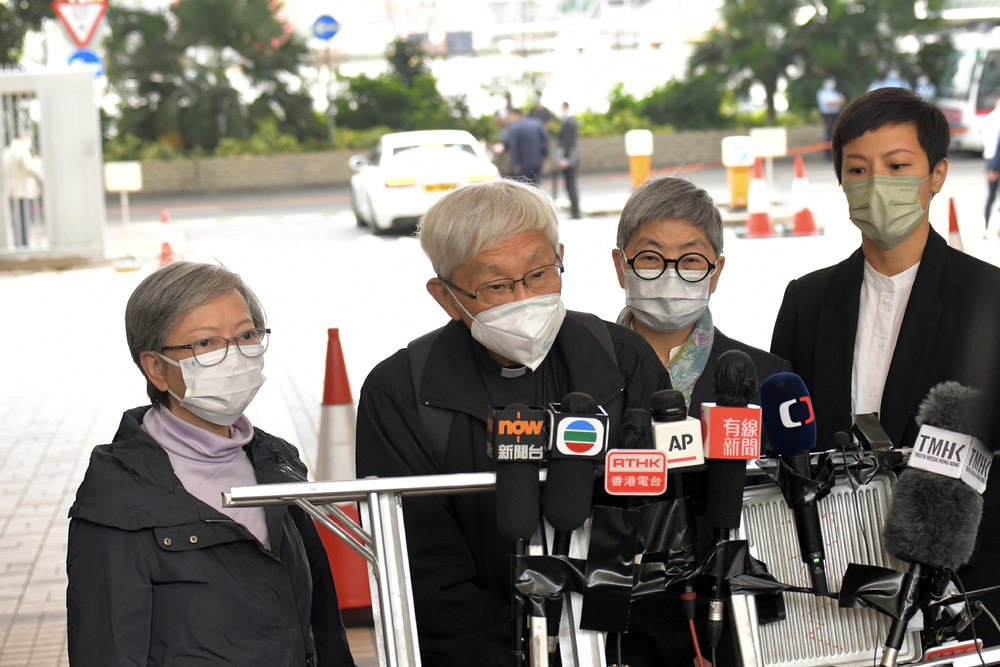 From left: Cyd Ho, Joseph Zen, Margaret Ng, and Denise Ho speak after receiving the verdict on November 25, 2022. File photo. From left: Cyd Ho, Joseph Zen, Margaret Ng, and Denise Ho speak after receiving the verdict on November 25, 2022. File photo.
