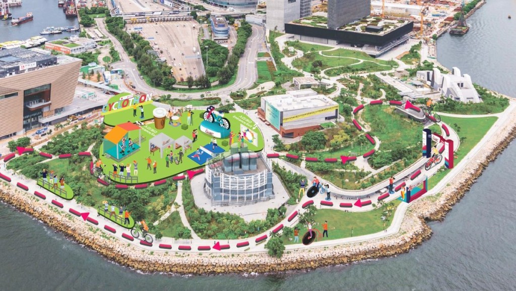The sporting extravaganza extends to the West Kowloon Cultural District’s Art Park, where the Hong Kong Tourism Board will showcase a Cyclothon Carnival.